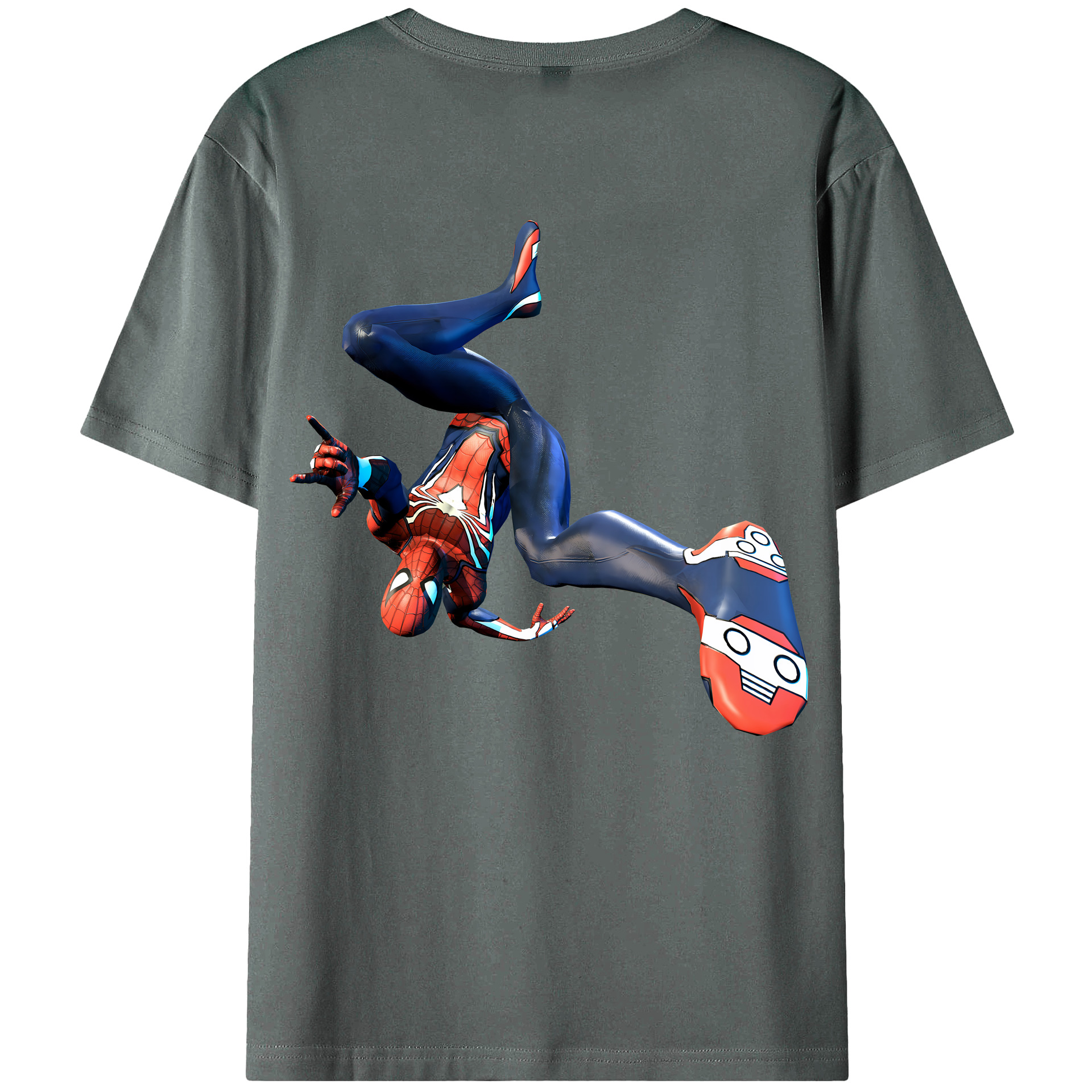 （画像用） Spider Man スパイダーマン 綿100％半袖Tシャツ（背面プリント）